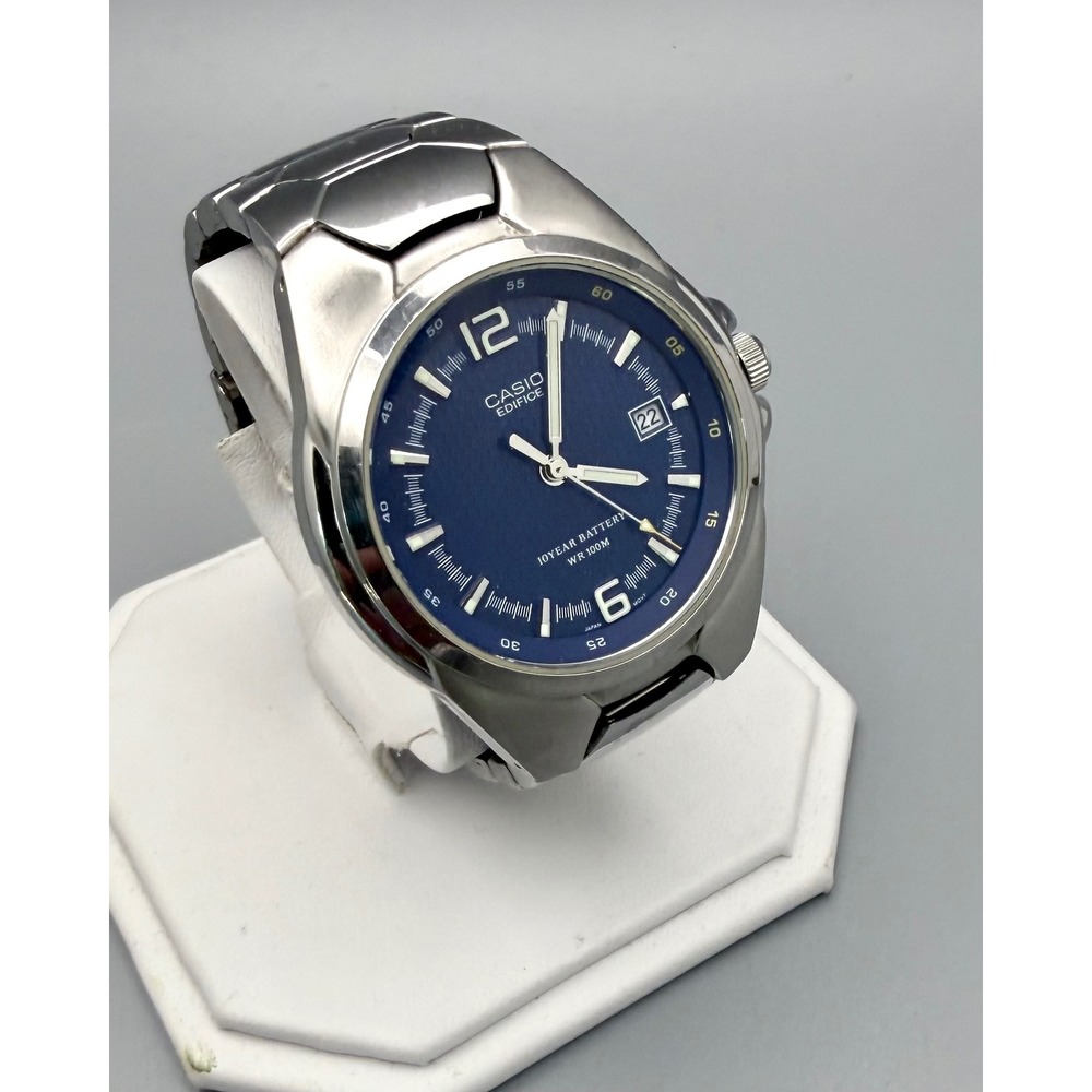 Casio Edifice EF-122 Blue Dial Stainless Steel Men's Watch 100M